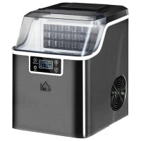 Macchina per Ghiaccio 20kg in 24 Ore, 24 Cubetti in 14-18 Minuti e Sistema Autopulente, Nero