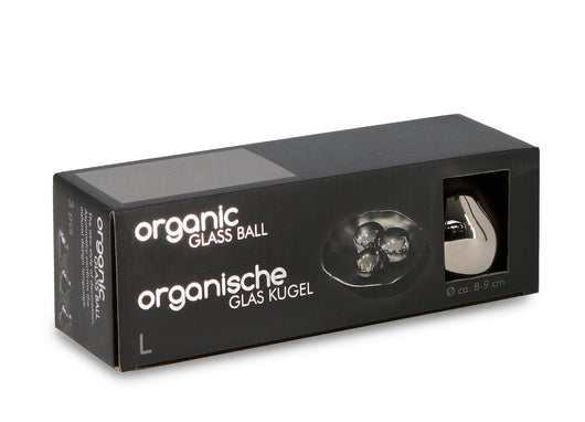 CONFEZIONI 3 PALLINE NATALE GRIGIO LUCIDO VETRO ORGANIC BIZZOTTO D8