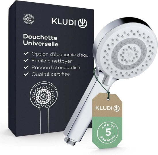 Douchekop universale - Economizzante acqua con 3 tipi di getto - Ø 10,7 cm - Cromo
