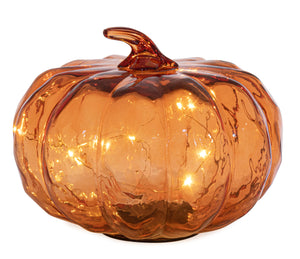 ZUCCA CON LED VETRO ARANCIONE BIZZOTTO AUDRY D20X16H