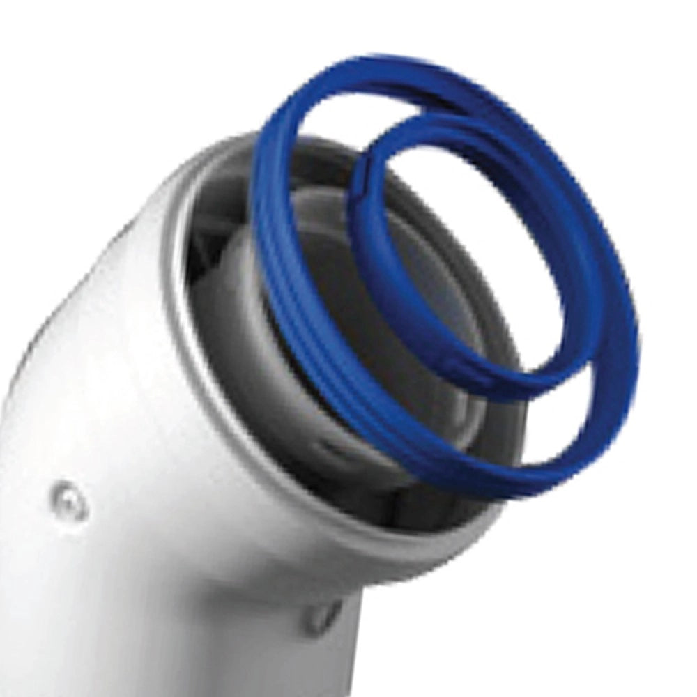 Curva 45 gradi coassiale maschio-femmina di d60-100 mm in acciaio e alluminio