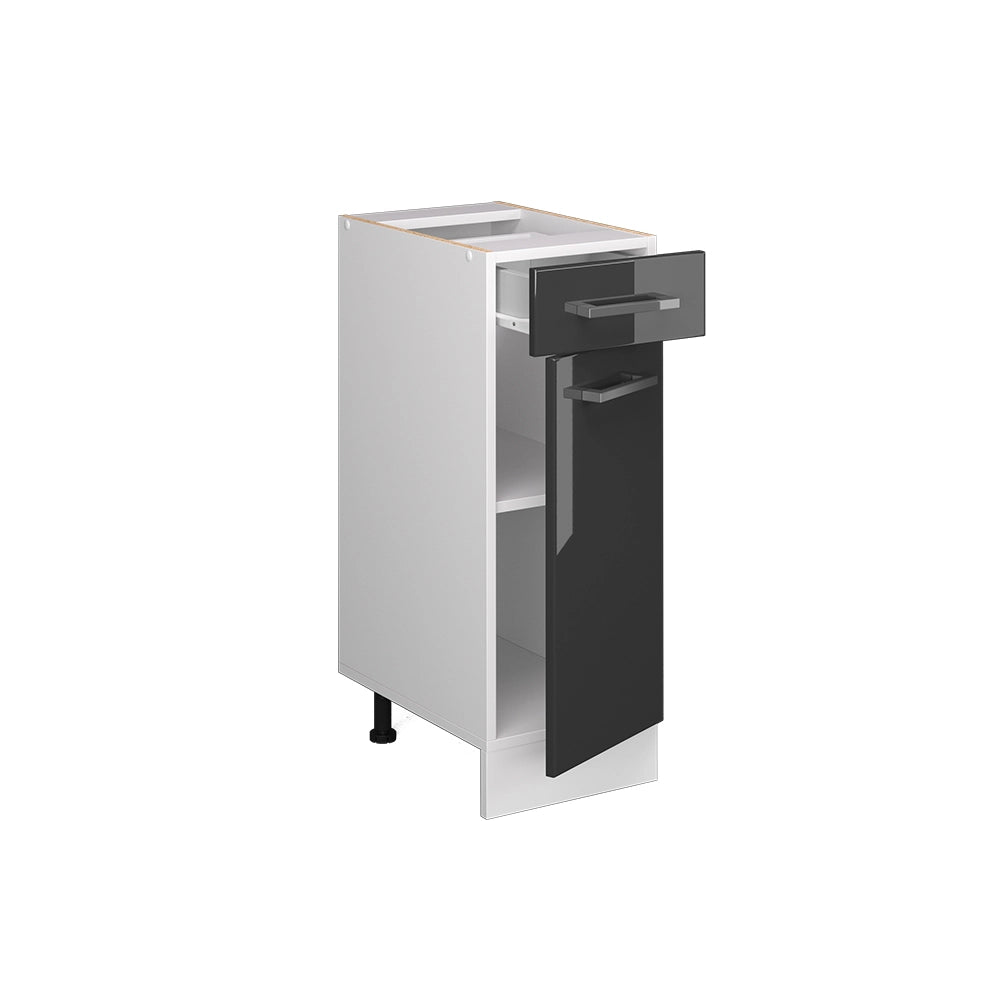 Mobiletto base per cucina R-Line Antracite lucido/Bianco 30 cm senza piano di lavoro Vicco