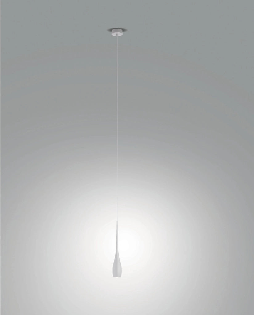 Lampada a Sospensione Coco Bianco LED 7W 570lm 3000K, Struttura in metallo, IP20, Classe 1, Design Elegante e Moderno - Brand Illuminazione