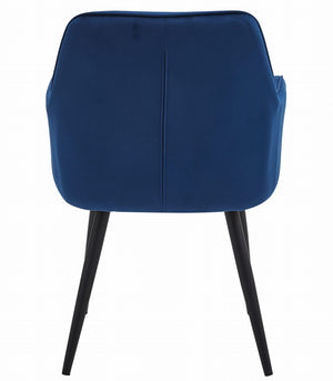 Sedia VALORA LUKK - Velluto blu navy per soggiorno, cucina, sala da pranzo x 2