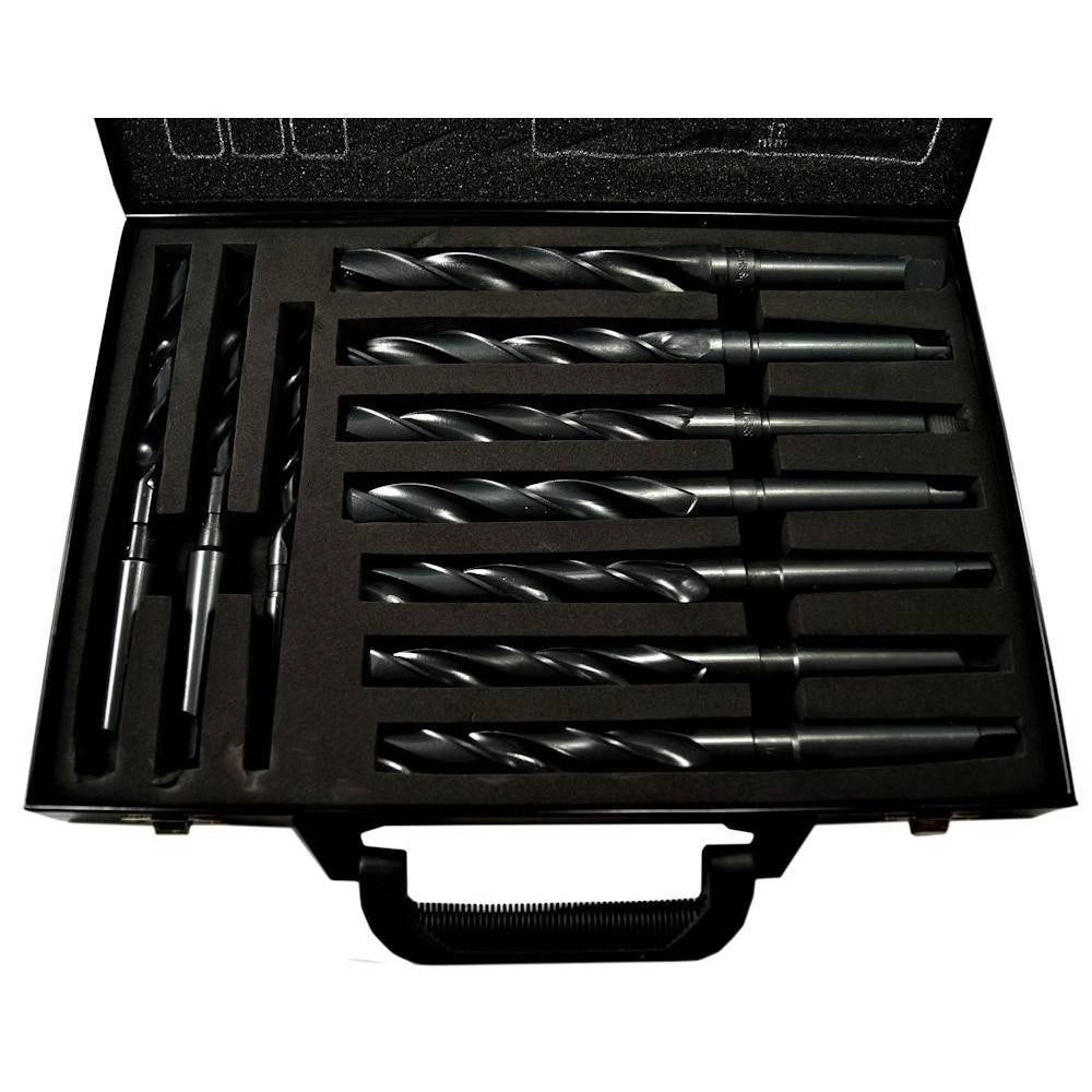 Trade Shop - Set 10 Punte Elicoidale Da 14 A 23 Mm Frese Ferro Legno Per Trapano In Valigetta -