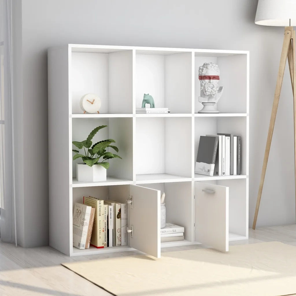 Libreria Bianca 98x30x98 cm in Legno Multistrato 801116