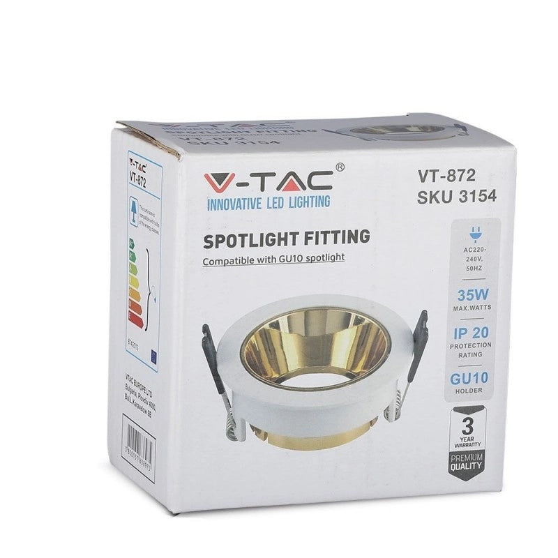 GU10 MASTANTE WHITE+GOLD ROUND VT-872