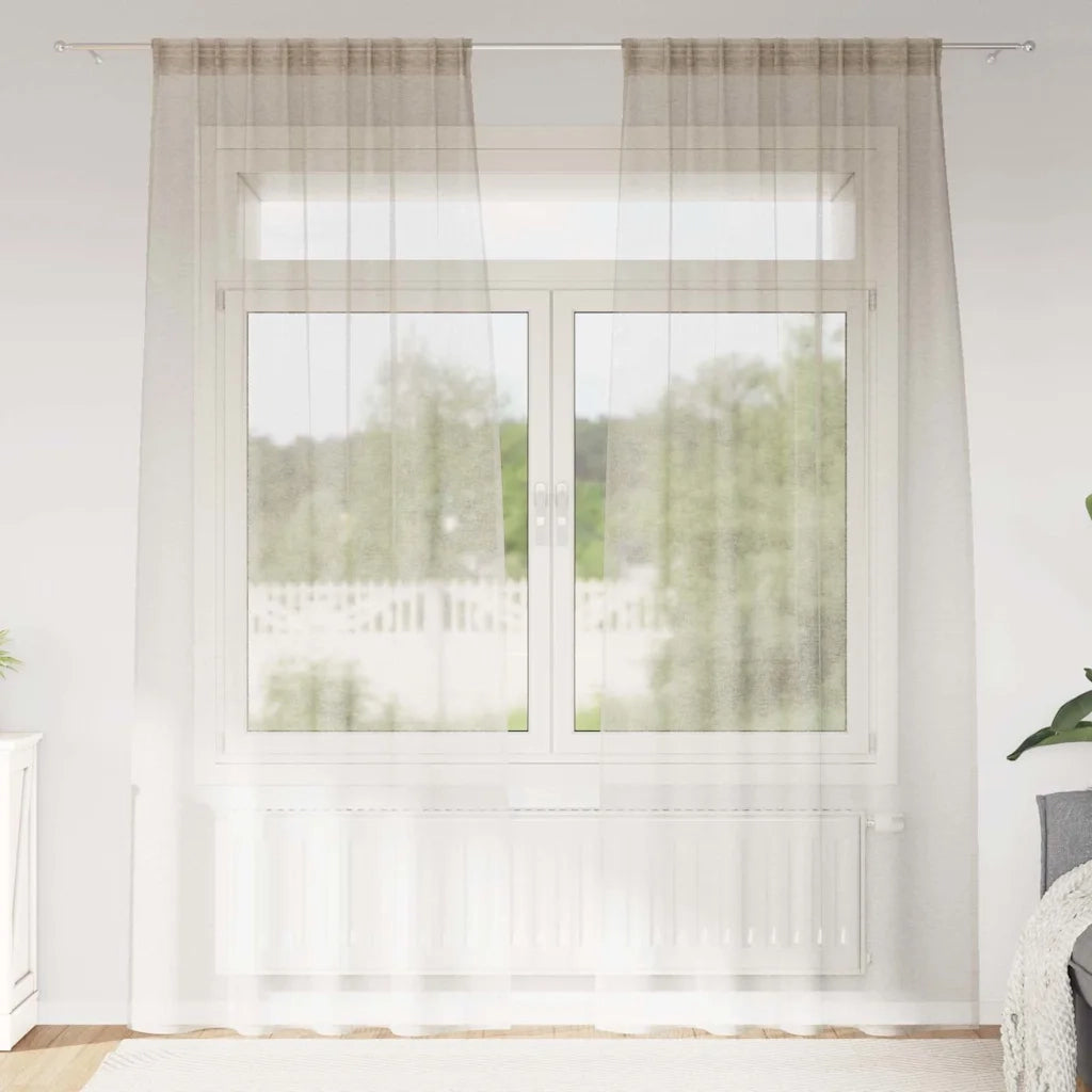 Tenda in Velo con tende 2 pcs Sabbia 260 x 140 cm Poliestere 4108021