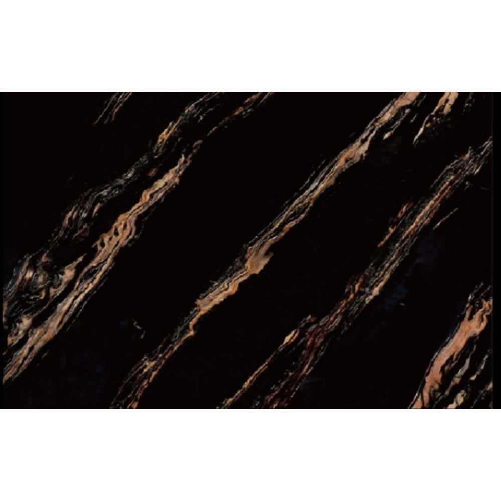 Trade Shop - Pannello Adesivo Effetto Marmo Nero Con Venature 120x300cm Per Pareti Paraschizzi Stanza -