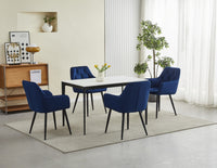 Sedia VALORA LUKK - Velluto blu navy per soggiorno, cucina, sala da pranzo x 2