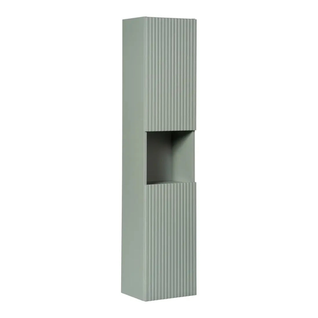 Colonna bagno ELVINA – 2 porte – H140 cm – Colore verde salvia pastello – Mobile sospeso