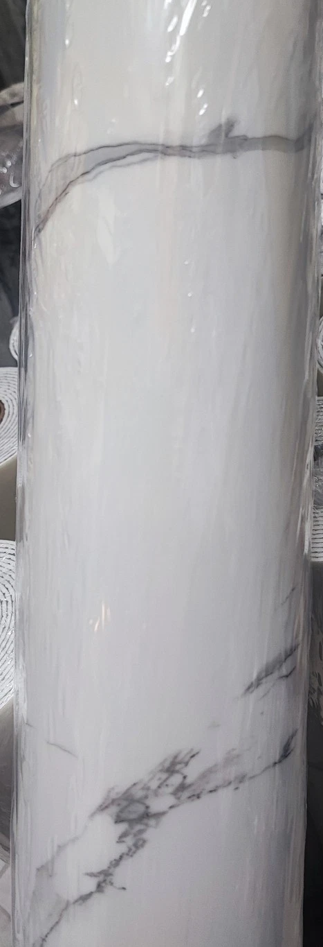 PANNELLO ADESIVO EFFETTO MARMO BIANCO E GRIGIO PVC PARATO DECORAZIONE NEW 120 X 300 cm