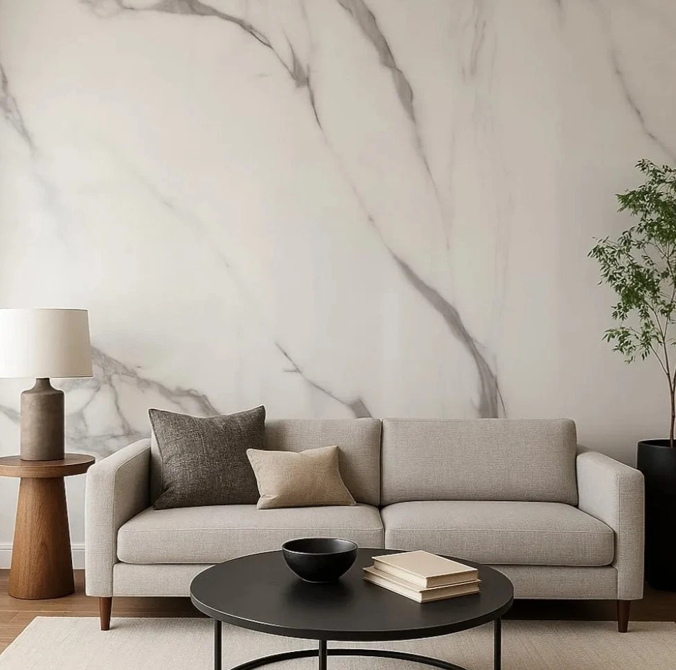 PANNELLO ADESIVO EFFETTO MARMO BIANCO E GRIGIO PVC PARATO DECORAZIONE NEW 120 X 300 cm