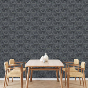 DUTCH WALLCOVERINGS Carta da Parati Onyx Antracite e Oro 442572