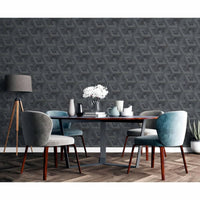 DUTCH WALLCOVERINGS Carta da Parati Onyx Antracite e Oro 442572