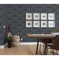DUTCH WALLCOVERINGS Carta da Parati Onyx Antracite e Oro 442572