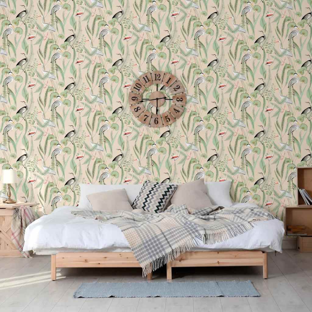 DUTCH WALLCOVERINGS Carta da Parati "Chevron" Crema e Menta 442563