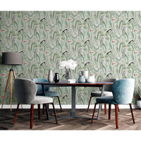 DUTCH WALLCOVERINGS Carta da Parati "Flamingo" Menta 442564