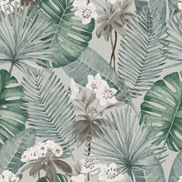 DUTCH WALLCOVERINGS Carta da Parati Eden Grigio e Verde Chiaro 442571