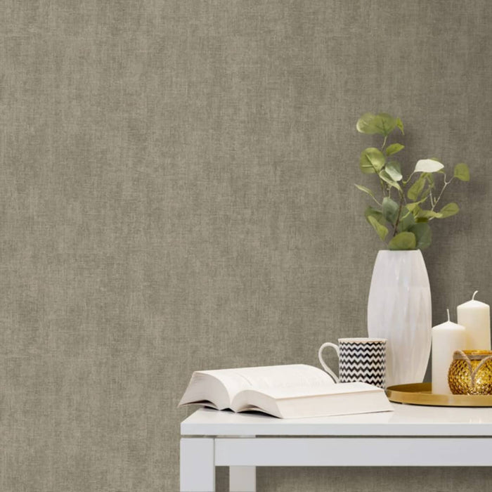 DUTCH WALLCOVERINGS Carta da Parati Semplice Grigio-Marrone 437393