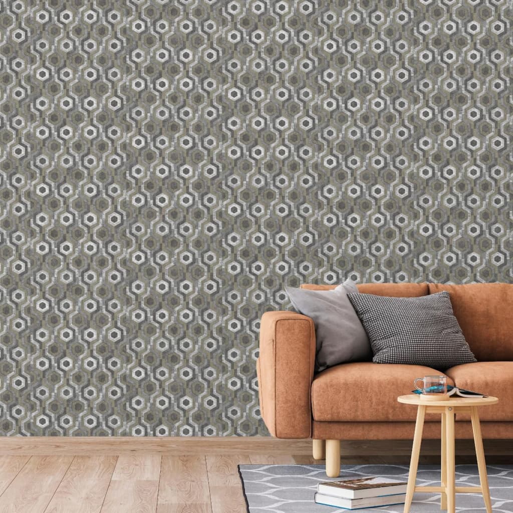 DUTCH WALLCOVERINGS Carta da Parati Galactic Argento e Marrone 442594