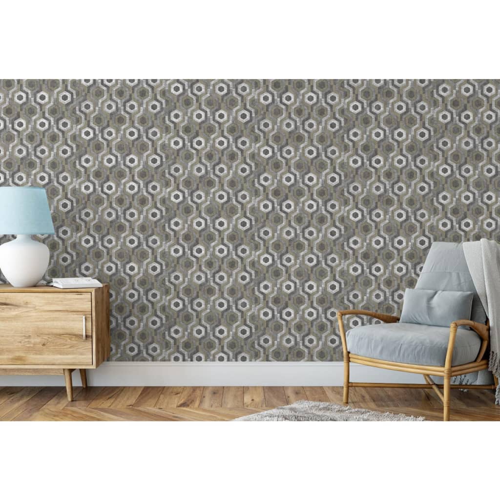 DUTCH WALLCOVERINGS Carta da Parati Galactic Argento e Marrone 442594