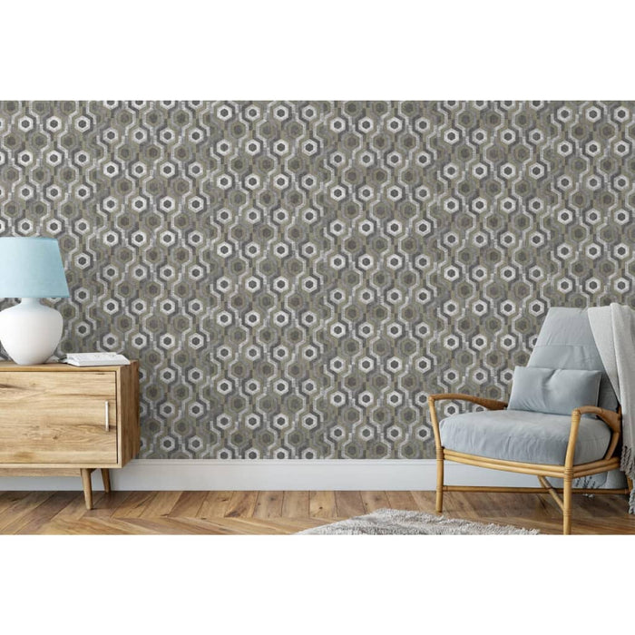 DUTCH WALLCOVERINGS Carta da Parati Galactic Argento e Marrone 442594