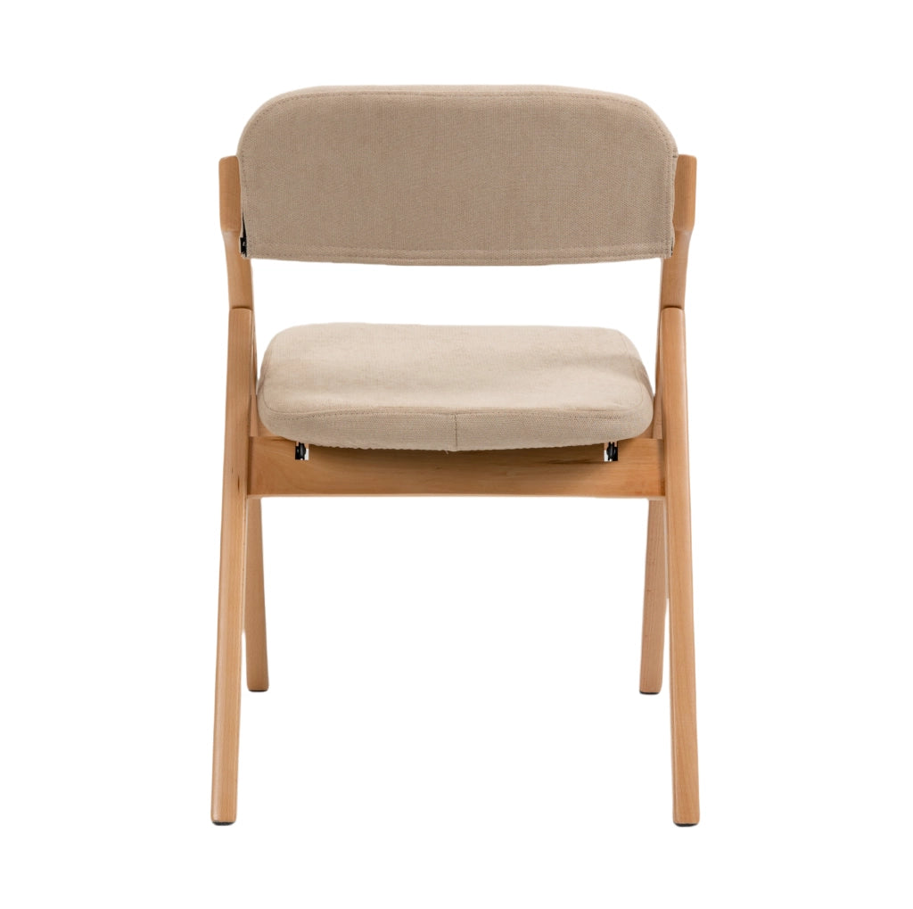 Set di 2 sedie pieghevoli imbottite con rivestimento sfoderabile in legno khaki