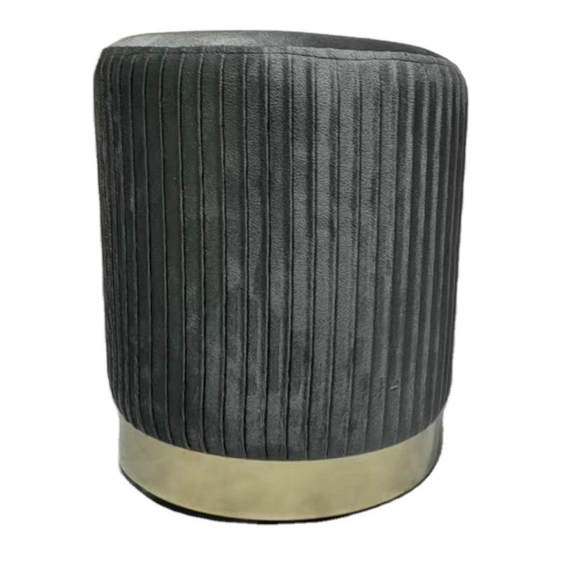 Set di 4 Pouf In Velluto Nolan Con Cuciture Verticali