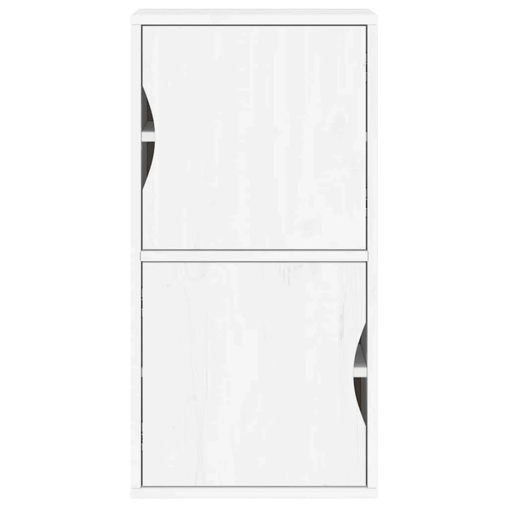 Mobiletto laterale classico per piccoli spazi 40 x 24 x 79 cm con ampio spazio di archiviazione stile rustico finitura legno bianco 02_0058039