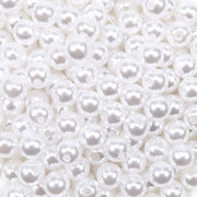 Ciondoli in Acrilico 8 mm - Perle Bianche - 200 Pezzi per Collane e Bracciali