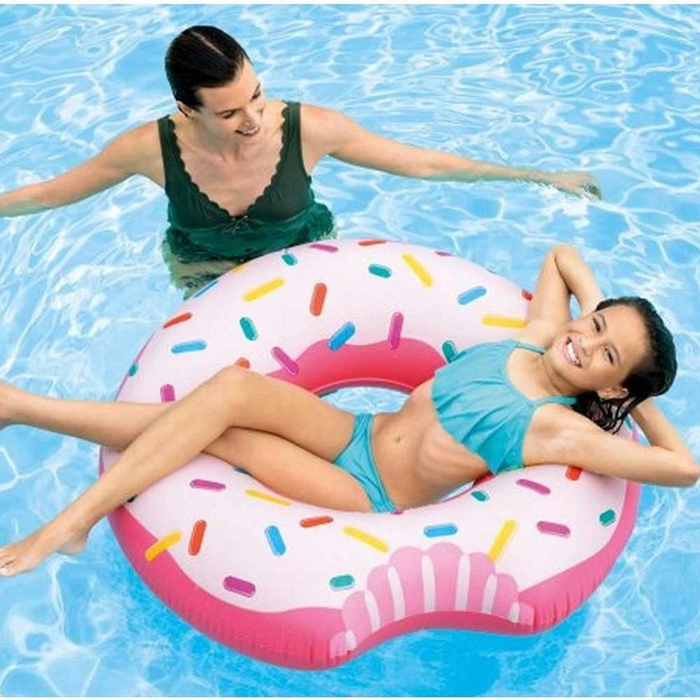 Trade Shop - Salvagente Ciambella Gonfiabile Stampa Donuts Mangiucchiata 107 Cm Mare Piscina -