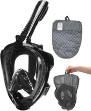 Visore da immersione 180° con tecnologia anti-fog - impermeabile - universale - adatto per snorkeling e nuoto - nero