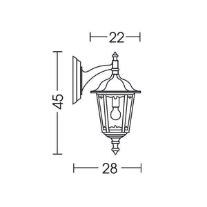APPLIQUE DA PARETE LANTERNA DOWN BIANCA DA ESTERNO 1XE27 FIRENZE MORETTI