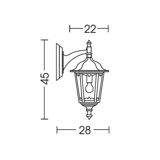 APPLIQUE DA PARETE LANTERNA DOWN BIANCA DA ESTERNO 1XE27 FIRENZE MORETTI