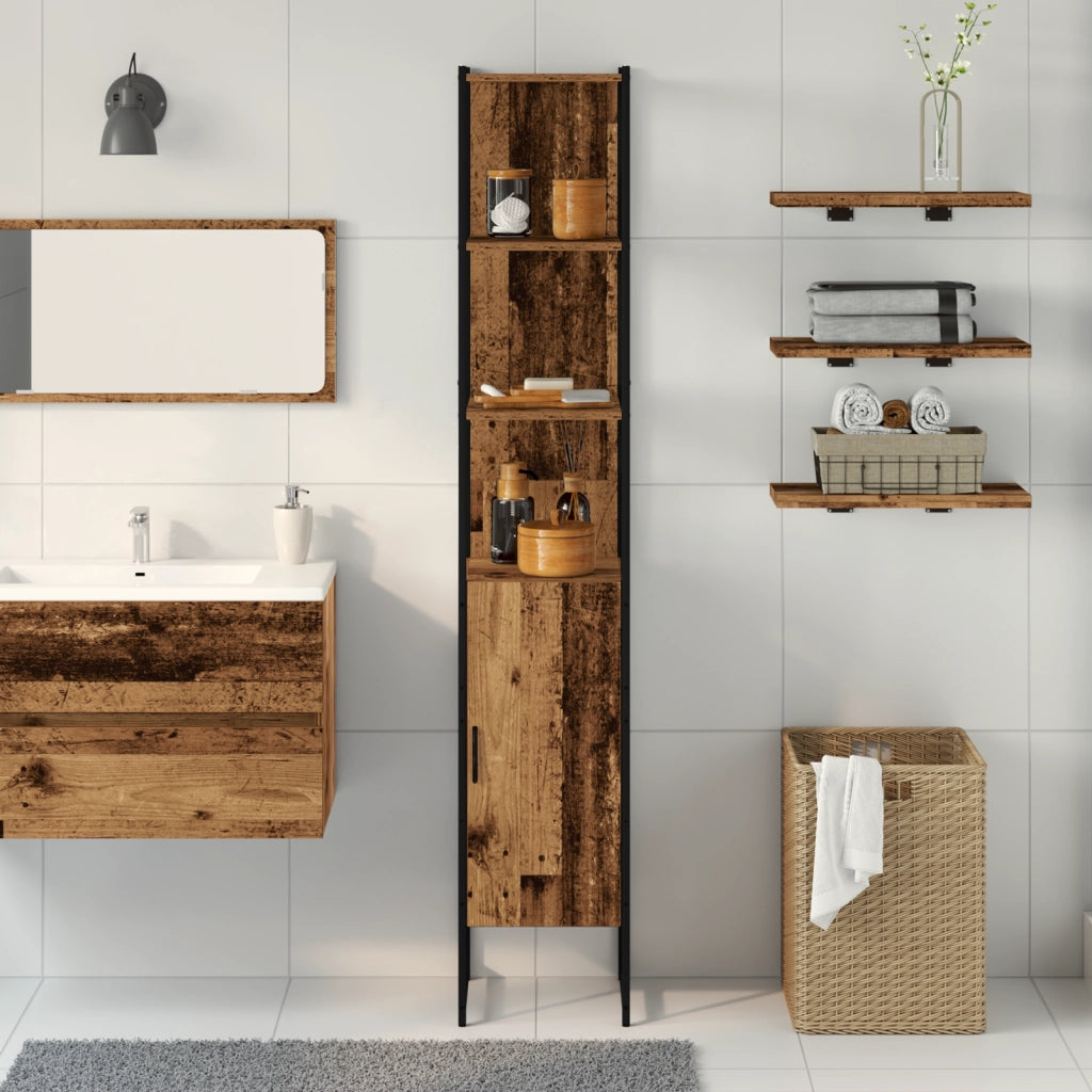 Mobile da Bagno in Legno Vecchio 33x33x185,5 cm Legno Ingenerizzato