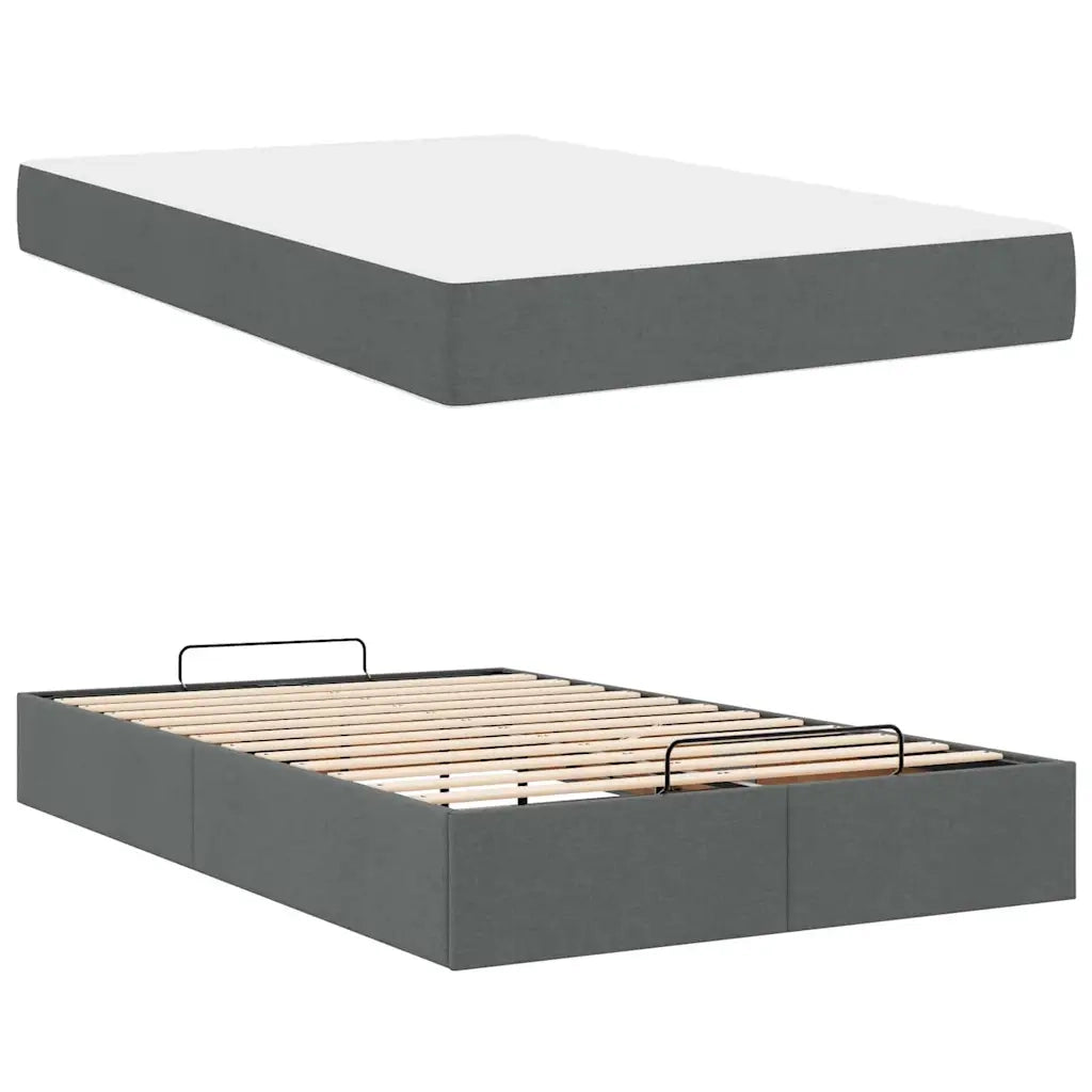 vidaXL Struttura del letto Grigio scuro 120 x 200 cm Tessuto