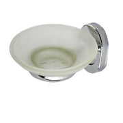 Trade Shop - Porta Sapone Saponetta Con Piattino Vetro Satinato Parete Accessorio Bagno 69185 -