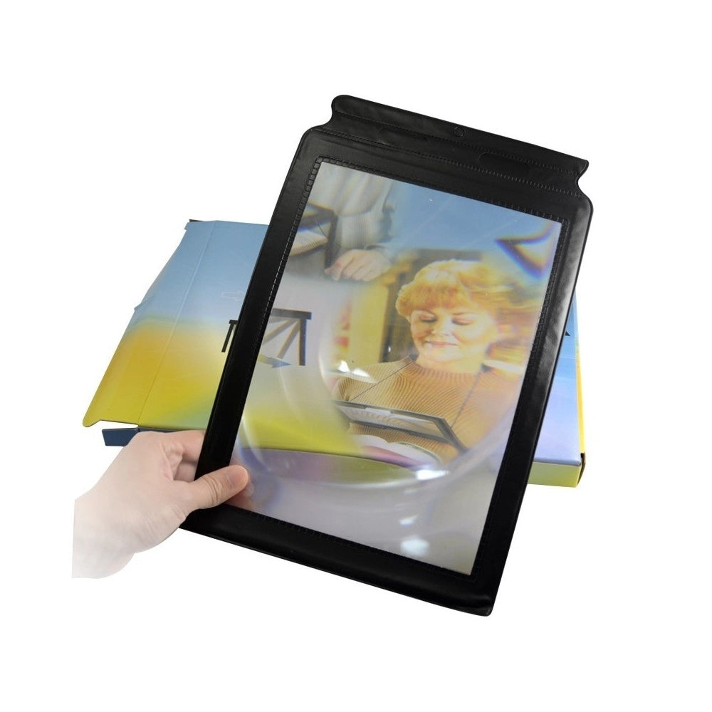 Trade Shop - Lente Ingrandimento Da Tavolo Collo Luce A Led Supporto Lettura A Pile -