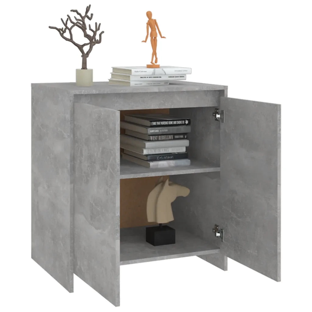 Credenza | Madia | Buffet da pranzo | Armadio da pranzo Grigio Cemento 70x41x75 cm in Legno Multistrato