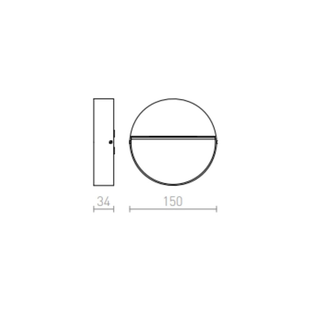 Faretto Plafoniera AQILA R da parete grigio antracite 230V LED 6W IP54 3000K