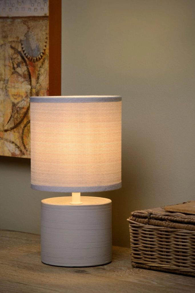 Lampada da tavolo Lucide Greasby grigia ceramica E14