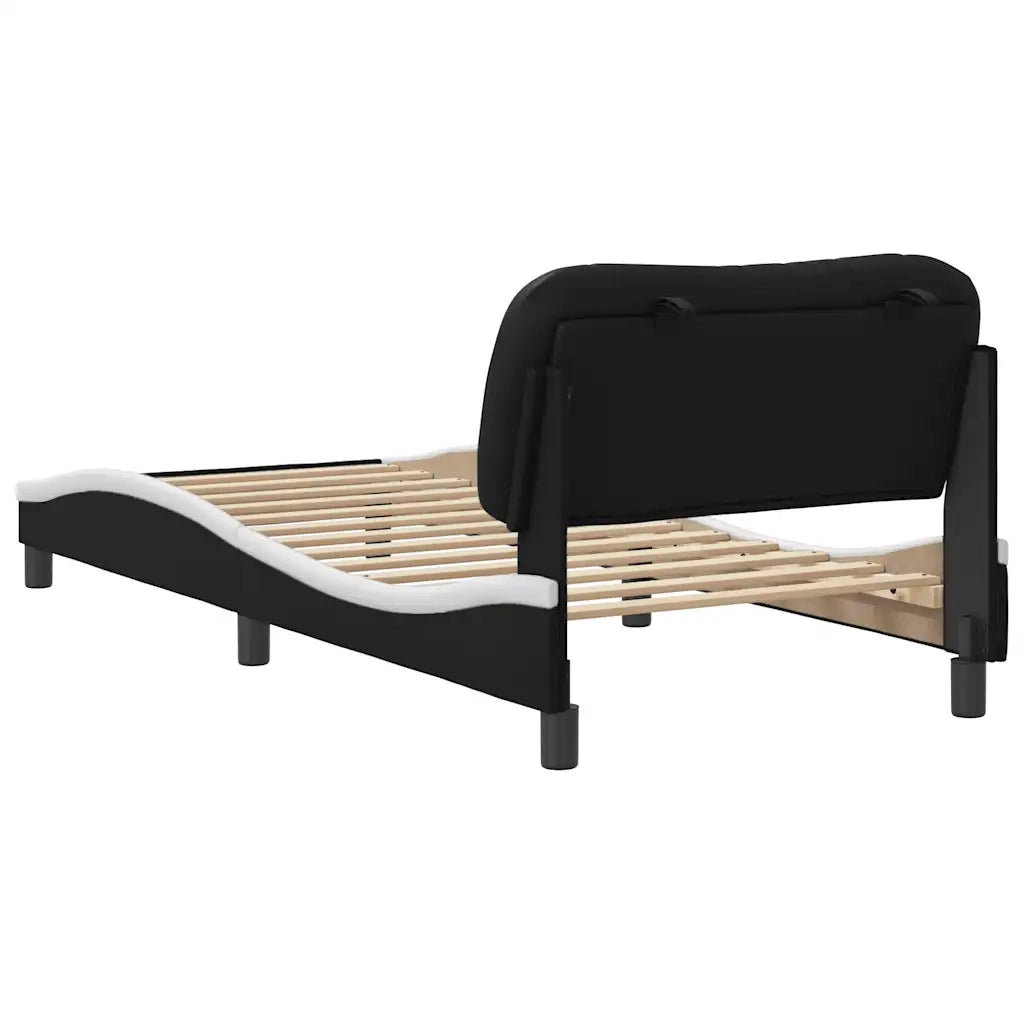Giroletto senza Materasso Hvar Nero e Bianco 90x200 cm in Similpelle