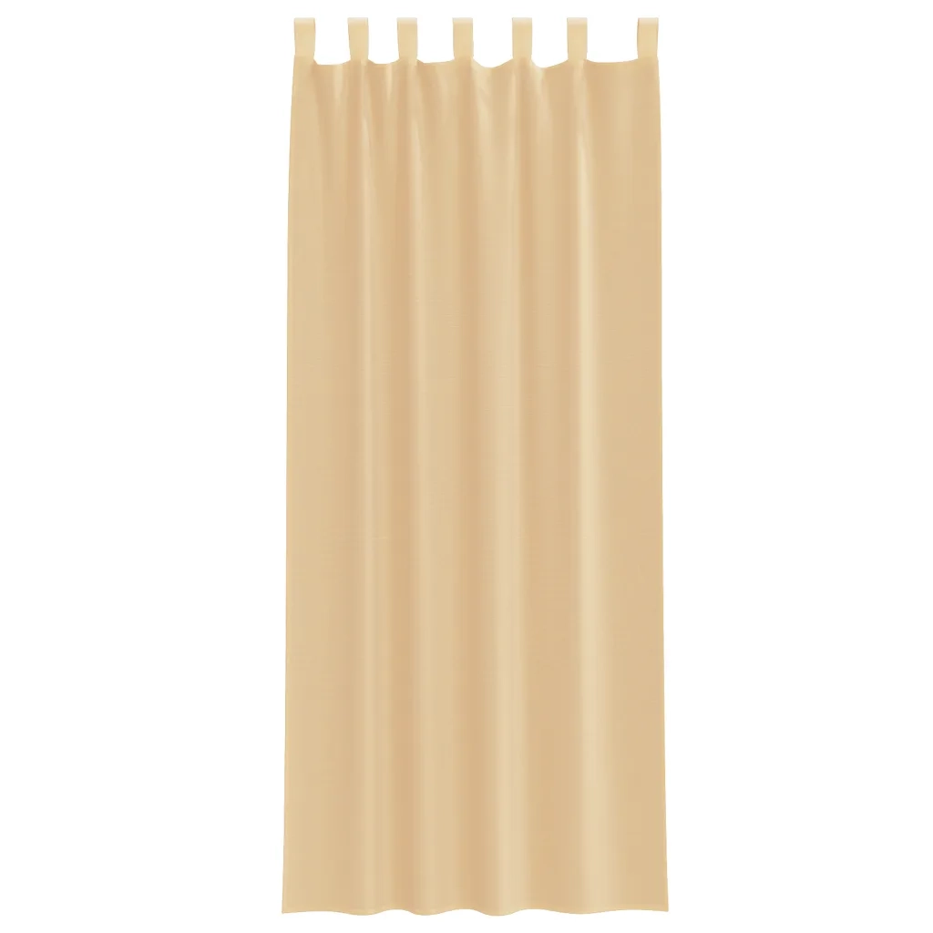 Tende in Voile con Tasche per Aste 2 pz Sabbia
