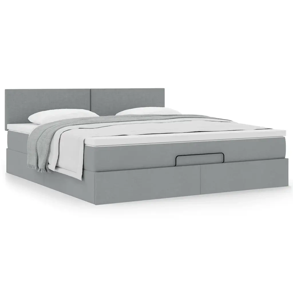 Struttura Letto Pouf con Materasso 180x200 cm in Tessuto 3311394