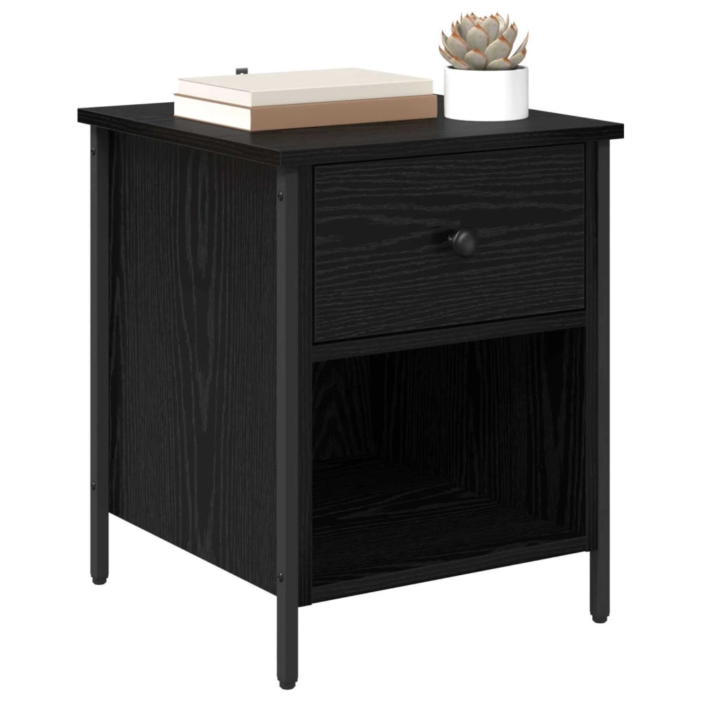 Armadio da Notte Rovere Nero 40 x 42 x 50 cm Legno multistrato