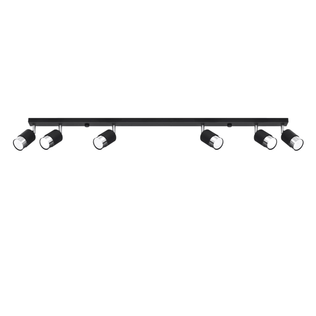 Lampada da soffitto NERO 6 nero/cromo
