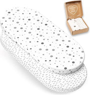 Hoeslaken per bambino per lettino del passeggino - 78x36 80x35 80x40 cm - 100% cotone Öko-Tex - strisce punti