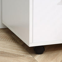 Mobile 3 Cassetti 2 Ripiani 80x40x65 cm con Ruote in Truciolare Bianco