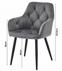 Sedia VALORA LUKK - Elegante velluto rosa per soggiorno, cucina, sala da pranzo x 2